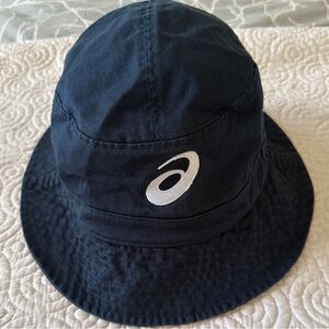 Asics Dark Blue Bucket Hat with Logo